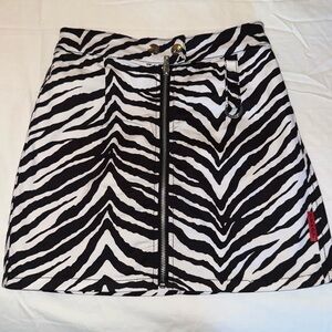 Tripp NYC Black and White Zebra Mini Skirt